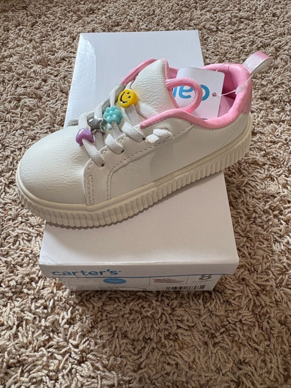 Carter's Charm Casual Sneakers Toddler Girls size 8 NEW IN BOX!!